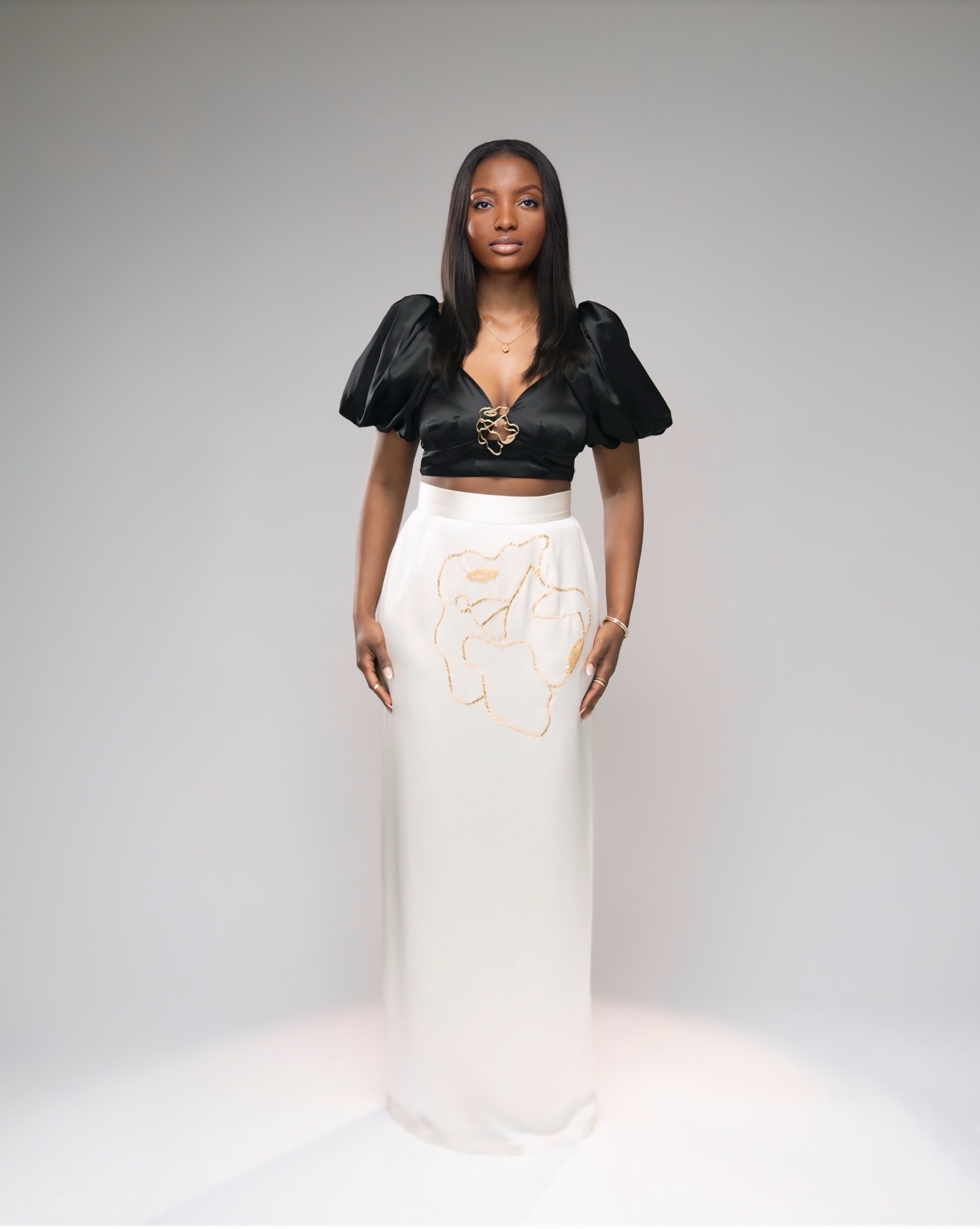 Lunaria High-Waist Beaded Maxi Skirt