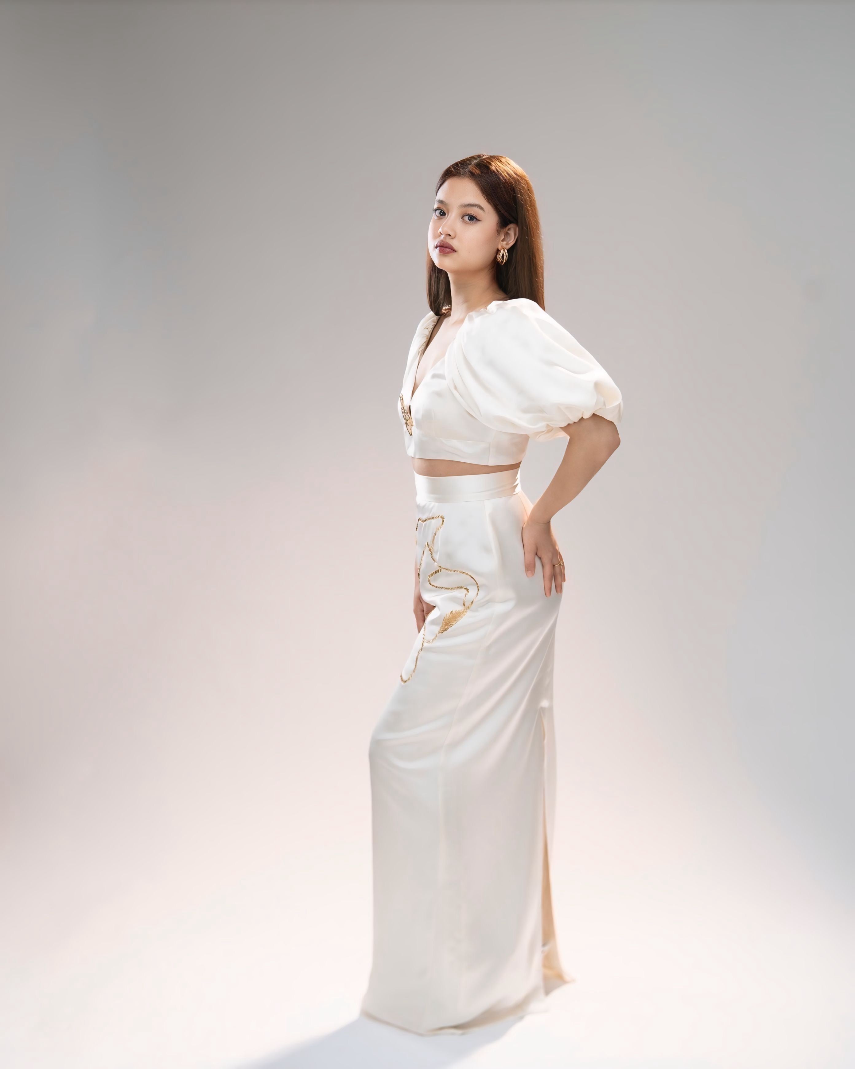 Lunaria High-Waist Beaded Maxi Skirt