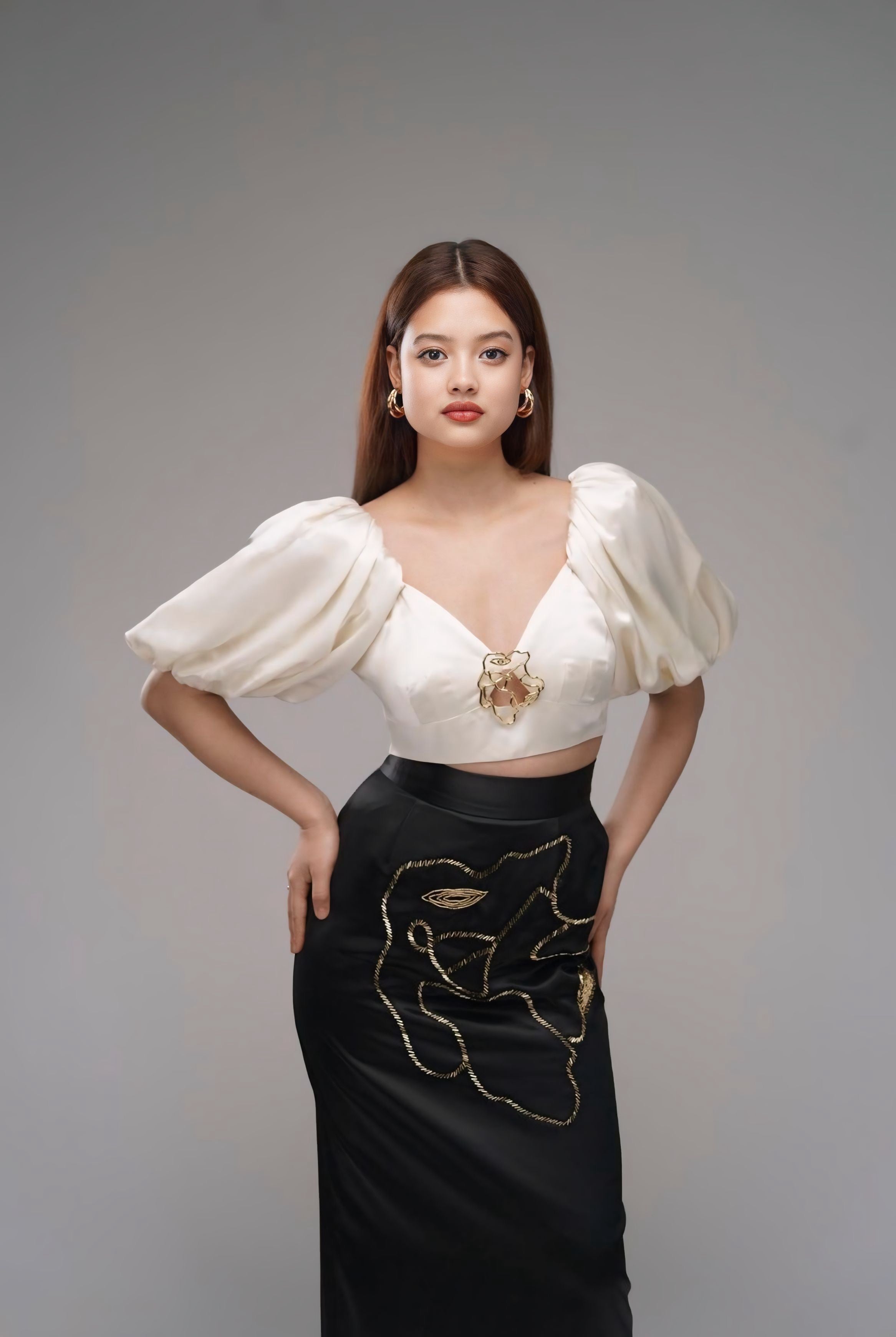 Lunaria Puffy Sleeve Crop Top