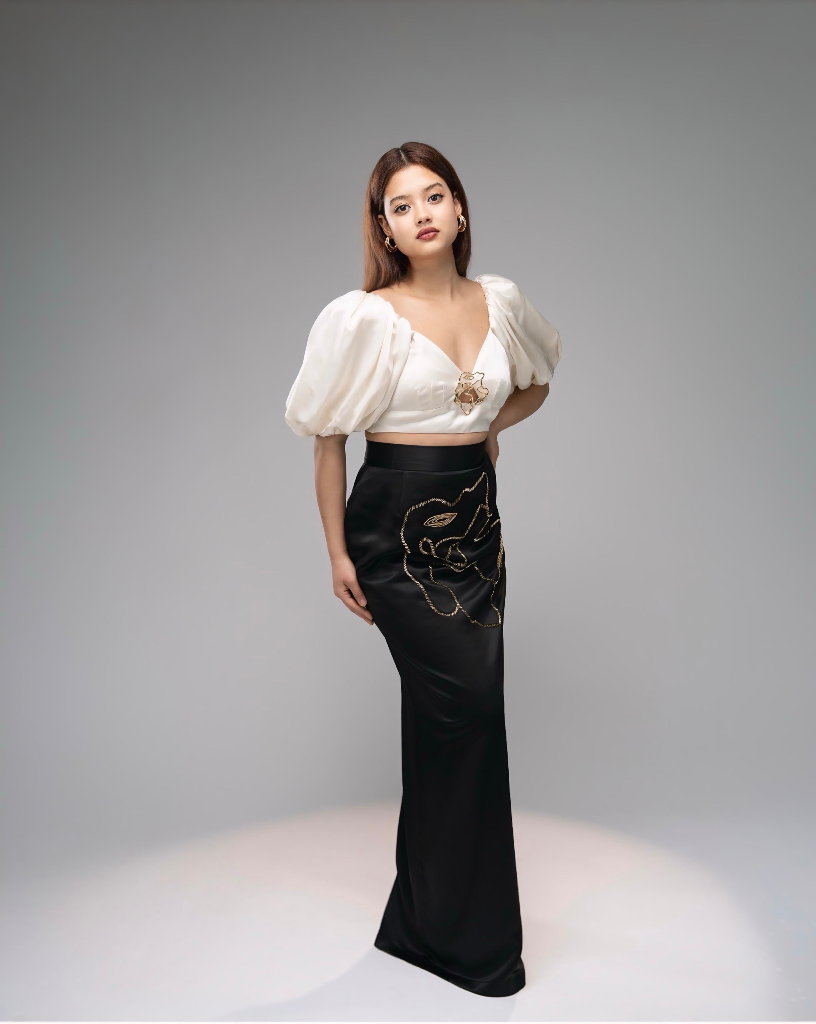 Lunaria High-Waist Beaded Maxi Skirt