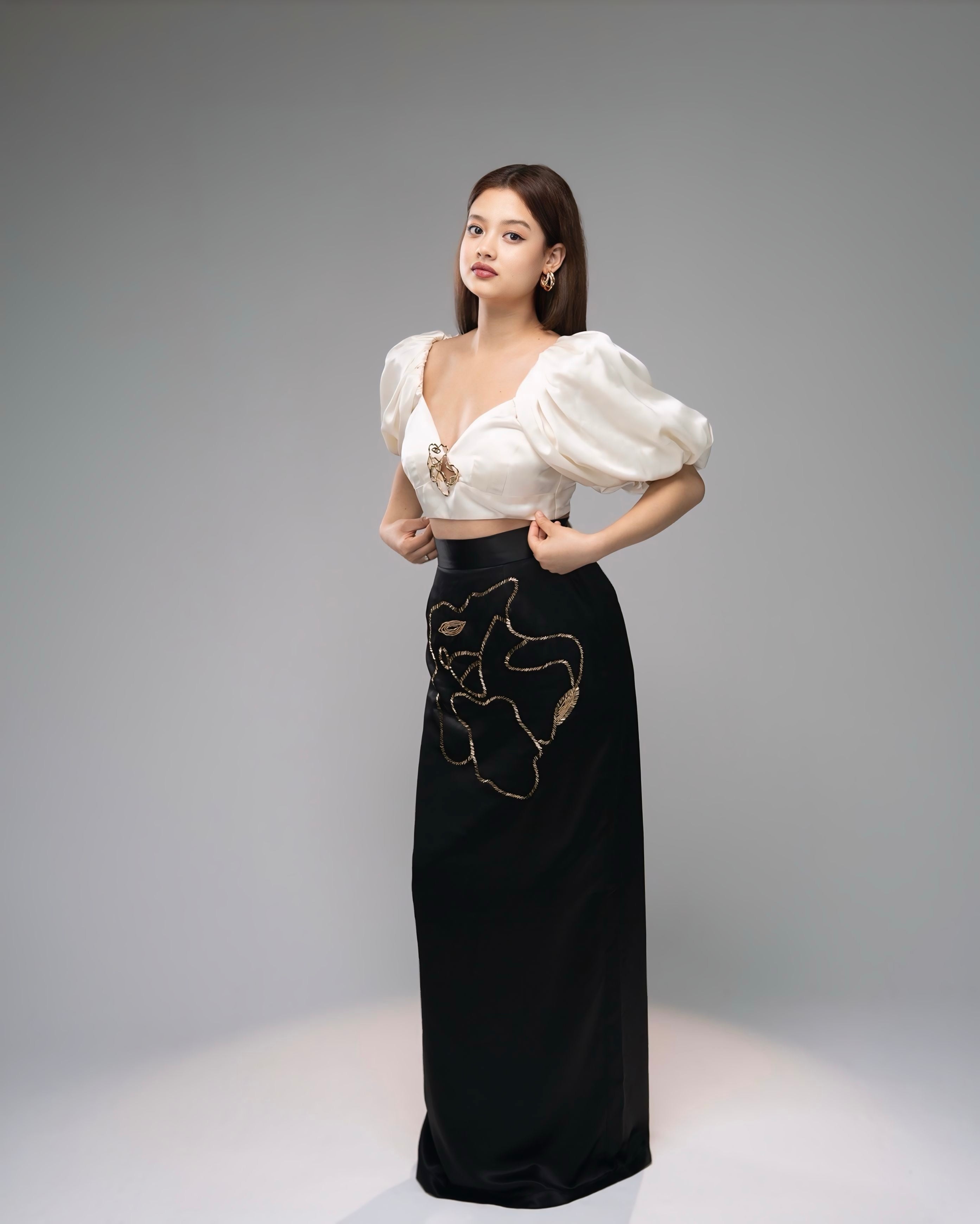 Lunaria High-Waist Beaded Maxi Skirt
